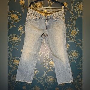 VINTAGE denim JCREW distressed BOYJEAN straight leg PLUS SIZE stone wash 34